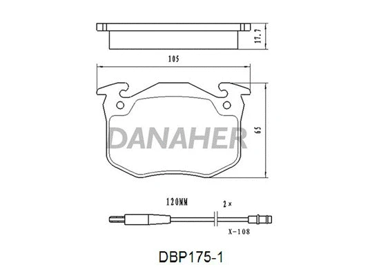 DBP175/1 DANAHER Комплект тормозных колодок, дисковый тормоз (фото 1)