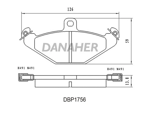 DBP1756 DANAHER Комплект тормозных колодок, дисковый тормоз (фото 1)
