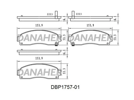 DBP1757-01 DANAHER Комплект тормозных колодок, дисковый тормоз (фото 1)