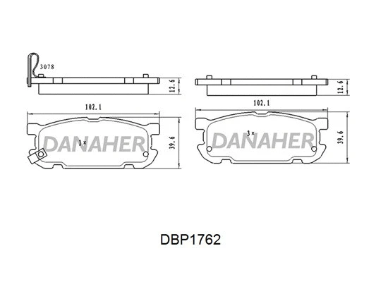 DBP1762 DANAHER Комплект тормозных колодок, дисковый тормоз (фото 1)