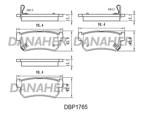 DBP1765 DANAHER Комплект тормозных колодок, дисковый тормоз (фото 1)