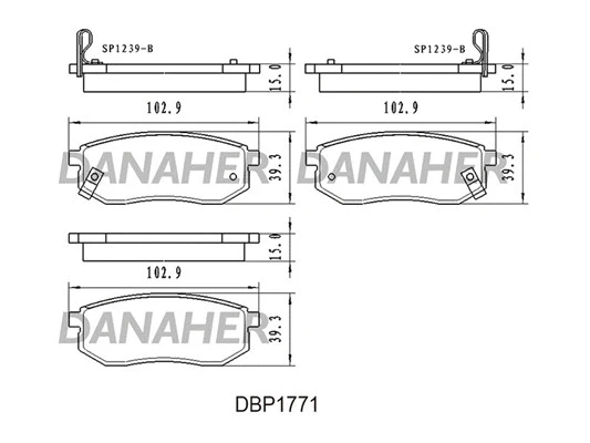 DBP1771 DANAHER Комплект тормозных колодок, дисковый тормоз (фото 1)