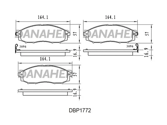 DBP1772 DANAHER Комплект тормозных колодок, дисковый тормоз (фото 1)