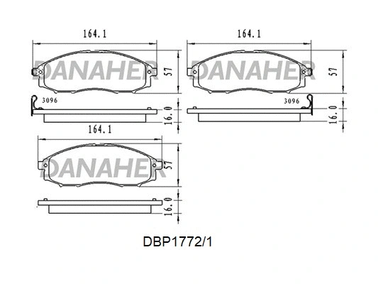 DBP1772/1 DANAHER Комплект тормозных колодок, дисковый тормоз (фото 1)