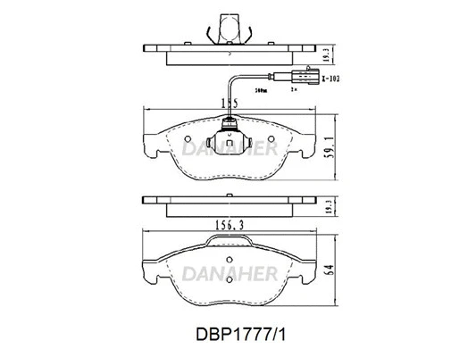 DBP1777/1 DANAHER Комплект тормозных колодок, дисковый тормоз (фото 1)