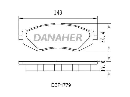 DBP1779 DANAHER Комплект тормозных колодок, дисковый тормоз (фото 1)