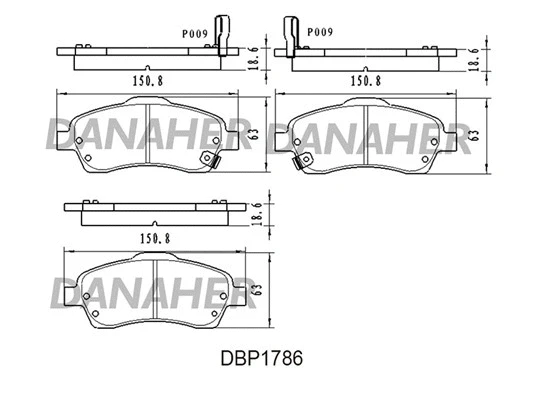 DBP1786 DANAHER Комплект тормозных колодок, дисковый тормоз (фото 1)