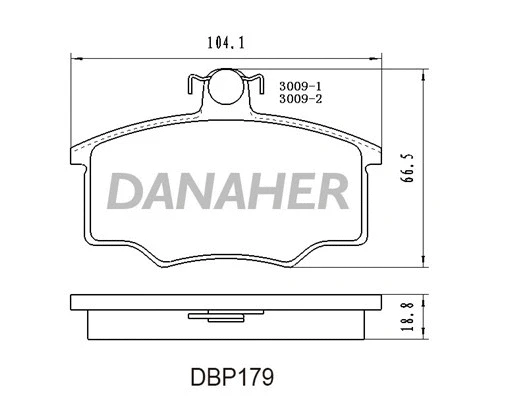 DBP179 DANAHER Комплект тормозных колодок, дисковый тормоз (фото 1)