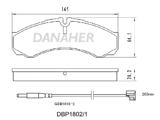 DBP1802/1 DANAHER Комплект тормозных колодок, дисковый тормоз (фото 1)