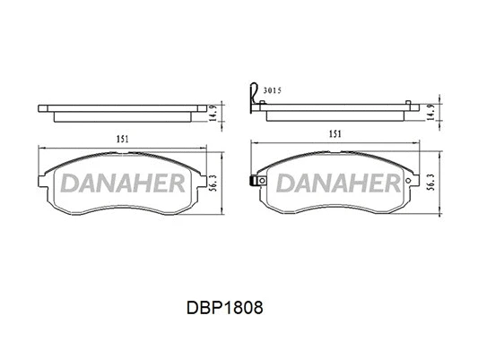 DBP1808 DANAHER Комплект тормозных колодок, дисковый тормоз (фото 1)