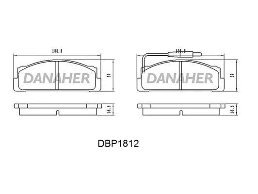 DBP1812 DANAHER Комплект тормозных колодок, дисковый тормоз (фото 1)