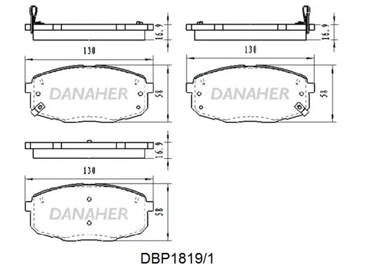 DBP1819/1 DANAHER Комплект тормозных колодок, дисковый тормоз (фото 1)