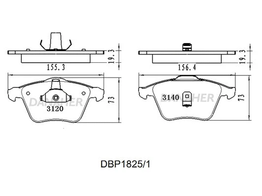 DBP1825/1 DANAHER Комплект тормозных колодок, дисковый тормоз (фото 1)