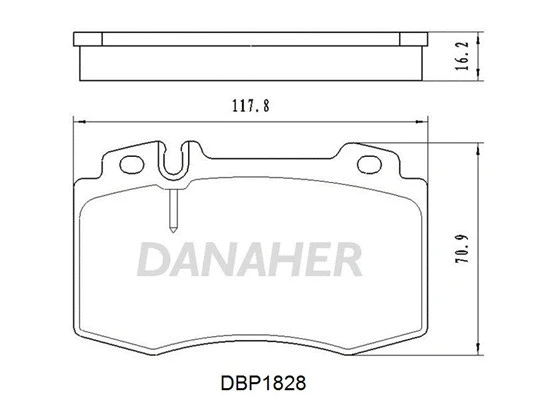 DBP1828 DANAHER Комплект тормозных колодок, дисковый тормоз (фото 1)