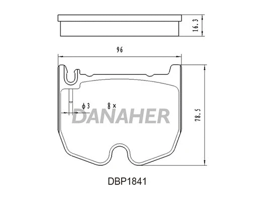 DBP1841 DANAHER Комплект тормозных колодок, дисковый тормоз (фото 1)