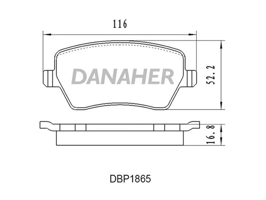 DBP1865 DANAHER Комплект тормозных колодок, дисковый тормоз (фото 1)