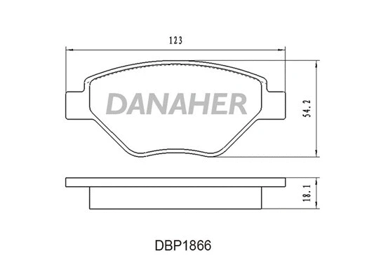 DBP1866 DANAHER Комплект тормозных колодок, дисковый тормоз (фото 1)
