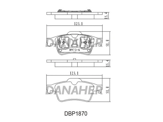 DBP1870 DANAHER Комплект тормозных колодок, дисковый тормоз (фото 1)