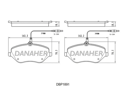 DBP1891 DANAHER Комплект тормозных колодок, дисковый тормоз (фото 1)