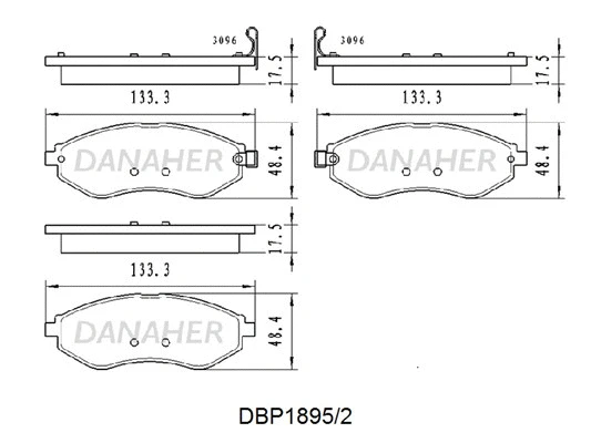 DBP1895/2 DANAHER Комплект тормозных колодок, дисковый тормоз (фото 1)