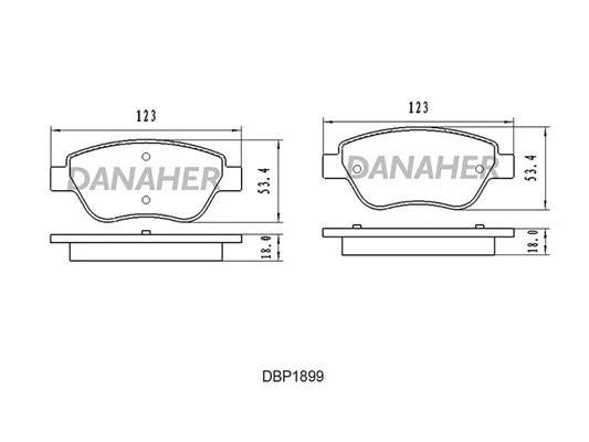 DBP1899 DANAHER Комплект тормозных колодок, дисковый тормоз (фото 1)