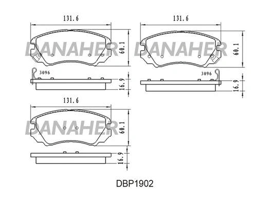 DBP1902 DANAHER Комплект тормозных колодок, дисковый тормоз (фото 1)