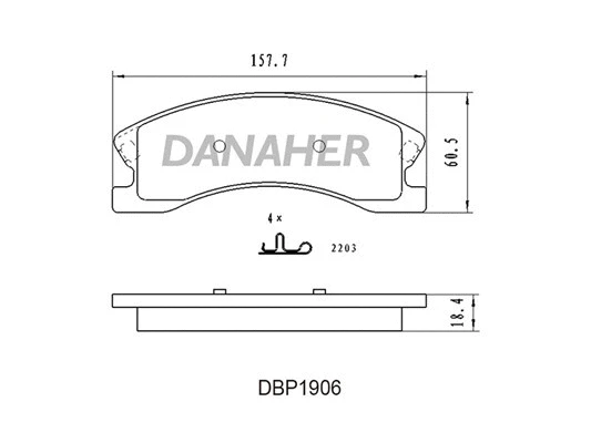 DBP1906 DANAHER Комплект тормозных колодок, дисковый тормоз (фото 1)