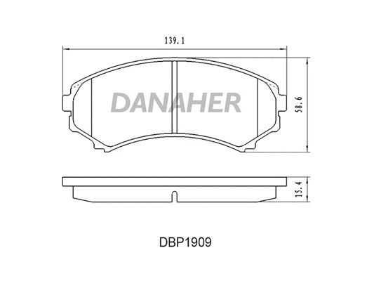 DBP1909 DANAHER Комплект тормозных колодок, дисковый тормоз (фото 1)