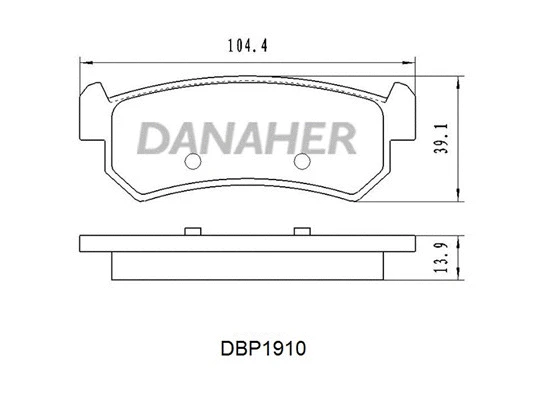 DBP1910 DANAHER Комплект тормозных колодок, дисковый тормоз (фото 1)