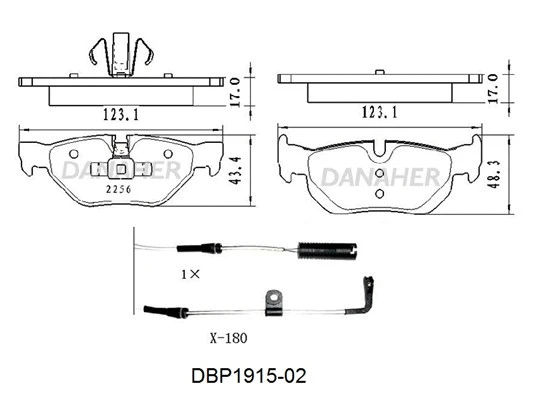 DBP1915-02 DANAHER Комплект тормозных колодок, дисковый тормоз (фото 1)