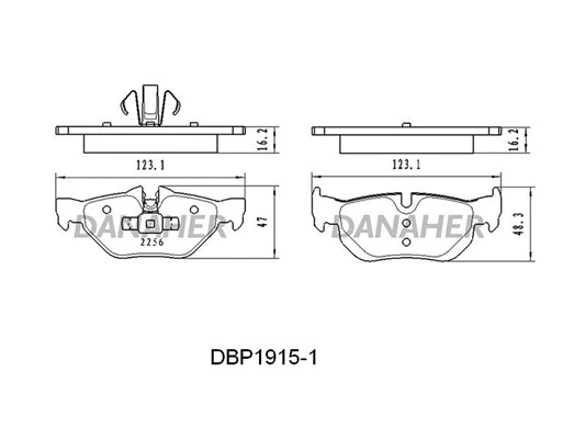 DBP1915/1 DANAHER Комплект тормозных колодок, дисковый тормоз (фото 1)