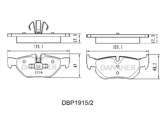 DBP1915/2 DANAHER Комплект тормозных колодок, дисковый тормоз (фото 1)