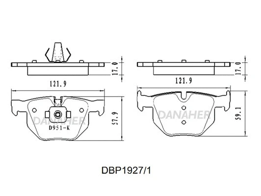 DBP1927/1 DANAHER Комплект тормозных колодок, дисковый тормоз (фото 1)
