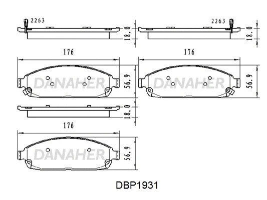 DBP1931 DANAHER Комплект тормозных колодок, дисковый тормоз (фото 1)