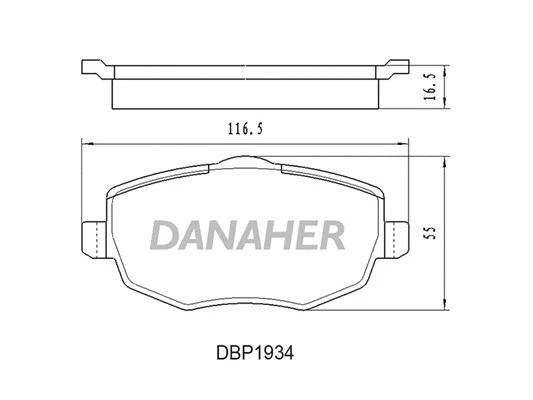 DBP1934 DANAHER Комплект тормозных колодок, дисковый тормоз (фото 1)