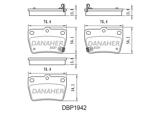 DBP1942 DANAHER Комплект тормозных колодок, дисковый тормоз (фото 1)