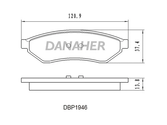 DBP1946 DANAHER Комплект тормозных колодок, дисковый тормоз (фото 1)