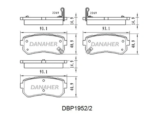 DBP1952/2 DANAHER Комплект тормозных колодок, дисковый тормоз (фото 1)