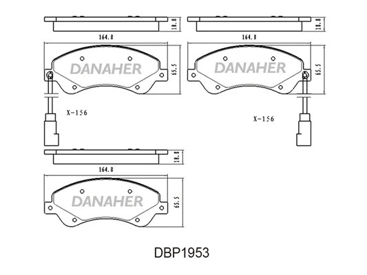 DBP1953 DANAHER Комплект тормозных колодок, дисковый тормоз (фото 1)