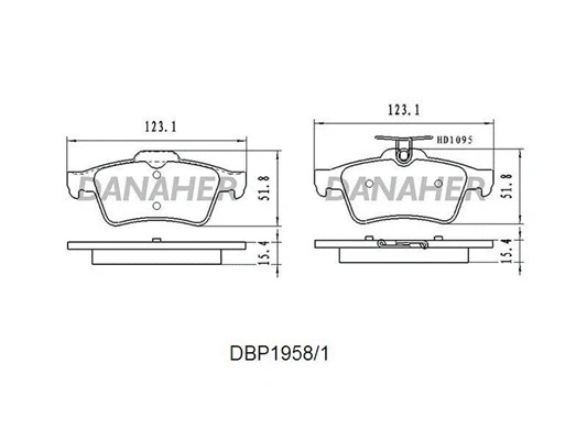 DBP1958/1 DANAHER Комплект тормозных колодок, дисковый тормоз (фото 1)