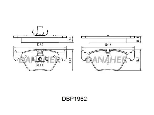 DBP1962 DANAHER Комплект тормозных колодок, дисковый тормоз (фото 1)