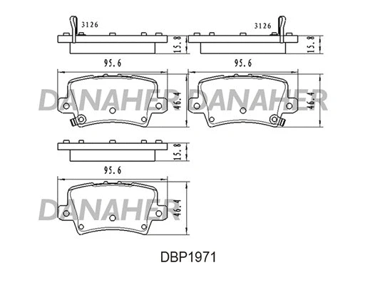 DBP1971 DANAHER Комплект тормозных колодок, дисковый тормоз (фото 1)