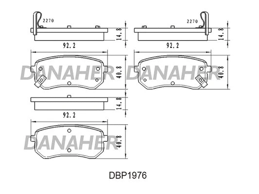 DBP1976 DANAHER Комплект тормозных колодок, дисковый тормоз (фото 1)