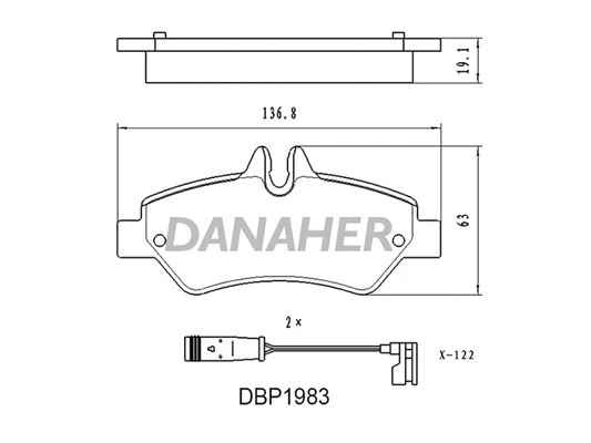 DBP1983 DANAHER Комплект тормозных колодок, дисковый тормоз (фото 1)
