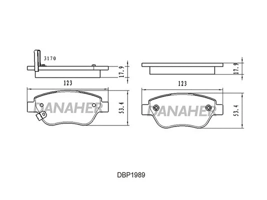 DBP1989 DANAHER Комплект тормозных колодок, дисковый тормоз (фото 1)