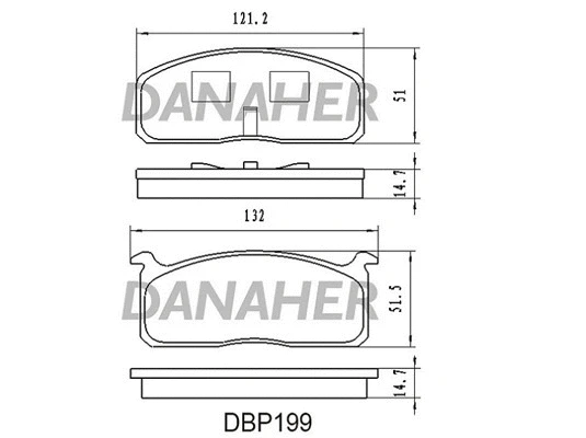 DBP199 DANAHER Комплект тормозных колодок, дисковый тормоз (фото 1)