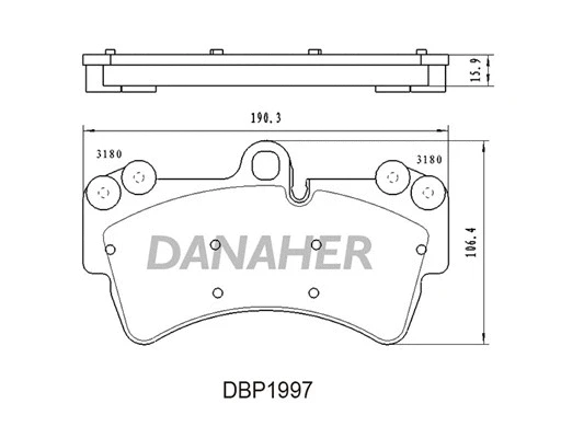 DBP1997 DANAHER Комплект тормозных колодок, дисковый тормоз (фото 1)