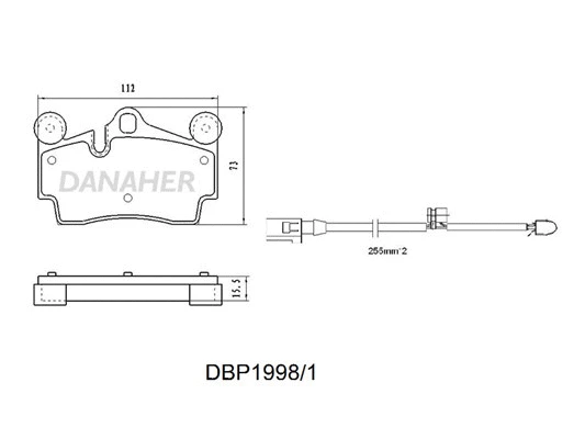 DBP1998/1 DANAHER Комплект тормозных колодок, дисковый тормоз (фото 1)