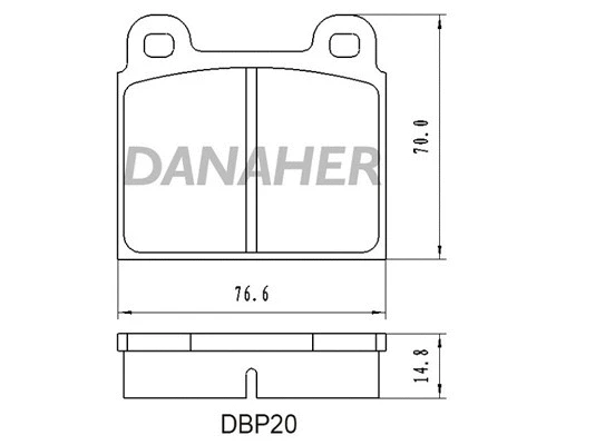 DBP20 DANAHER Комплект тормозных колодок, дисковый тормоз (фото 1)