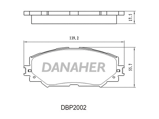 DBP2002 DANAHER Комплект тормозных колодок, дисковый тормоз (фото 1)